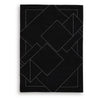 Maro H&-Tufted Medium Area Rug with White Geometric Design | Black Wool 5x7