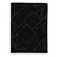 Maro H&-Tufted Medium Area Rug with White Geometric Design | Black Wool 5x7