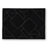 Maro H&-Tufted Medium Area Rug with White Geometric Design | Black Wool 5x7