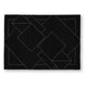 Maro H&-Tufted Medium Area Rug with White Geometric Design | Black Wool 5x7