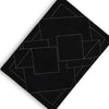 Maro H&-Tufted Medium Area Rug with White Geometric Design | Black Wool 5x7