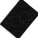 Maro H&-Tufted Medium Area Rug with White Geometric Design | Black Wool 5x7