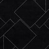 Maro H&-Tufted Medium Area Rug with White Geometric Design | Black Wool 5x7