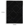 Maro H&-Tufted Medium Area Rug with White Geometric Design | Black Wool 5x7