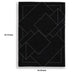 Maro H&-Tufted Medium Area Rug with White Geometric Design | Black Wool 5x7