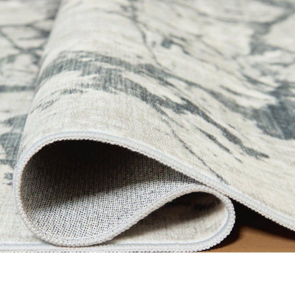 Toby Modern Washable Large Area Rug with Abstract Patterns | Gray Faux Fur 8x10