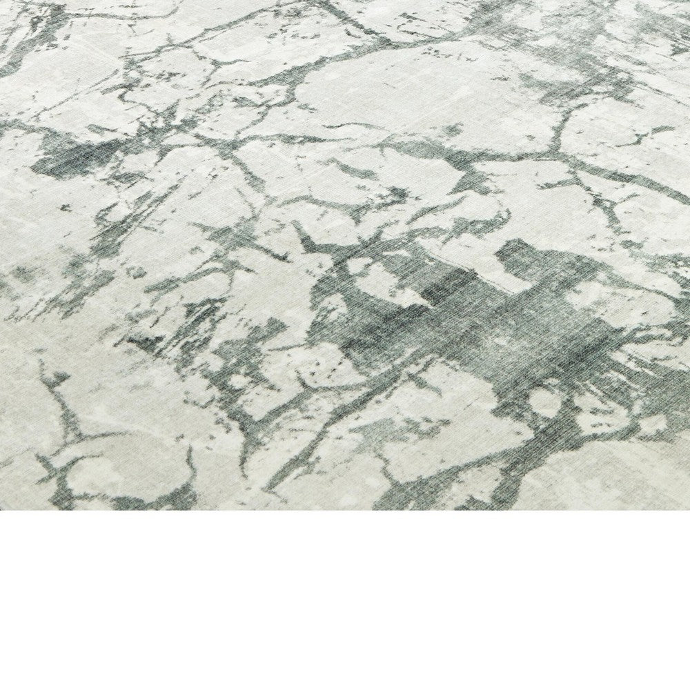 Toby Modern Washable Large Area Rug with Abstract Patterns | Gray Faux Fur 8x10