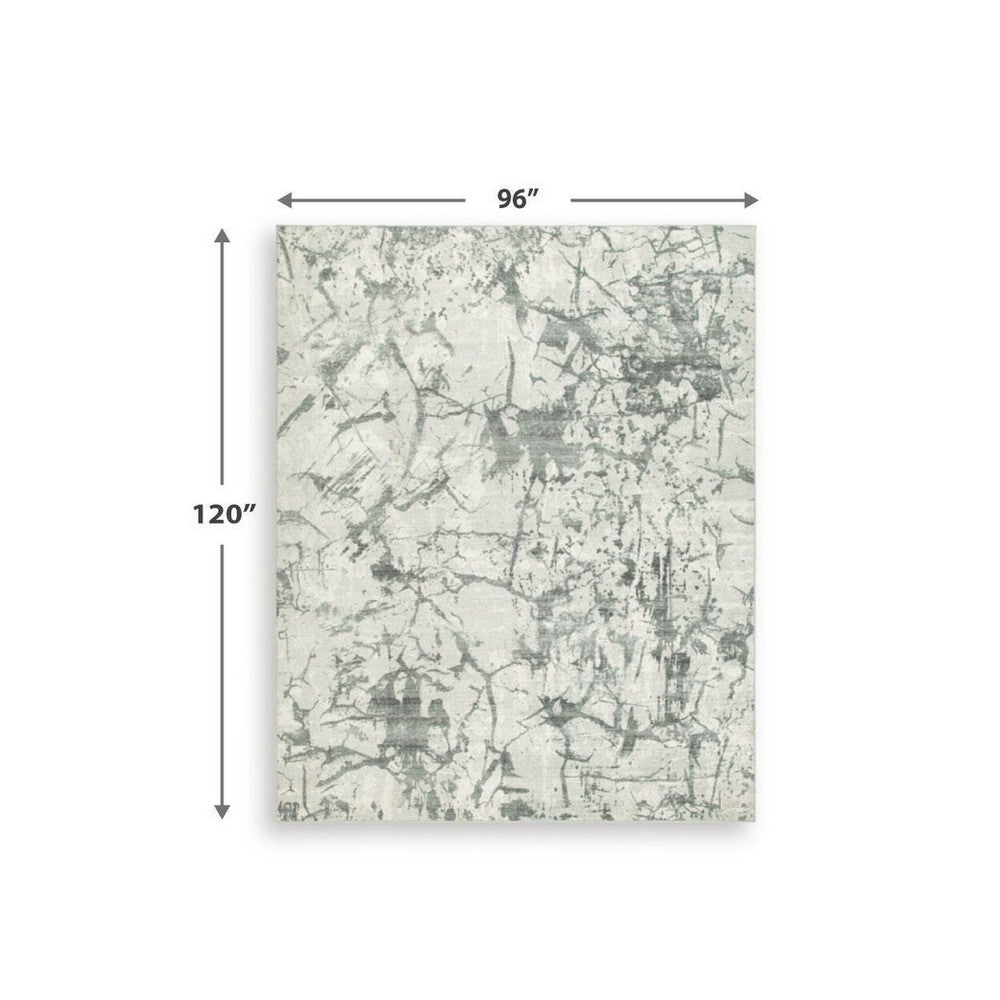 Toby Modern Washable Large Area Rug with Abstract Patterns | Gray Faux Fur 8x10