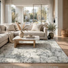 Toby Modern Washable Large Area Rug with Abstract Patterns | Gray Faux Fur 8x10