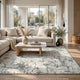 Toby Modern Washable Large Area Rug with Abstract Patterns | Gray Faux Fur 8x10