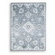Avans Traditional Washable Large Area Rug | Gray-Ivory Motifs | Blue Polyester 8x10