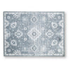Avans Traditional Washable Large Area Rug | Gray-Ivory Motifs | Blue Polyester 8x10