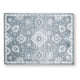 Avans Traditional Washable Large Area Rug | Gray-Ivory Motifs | Blue Polyester 8x10