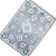 Avans Traditional Washable Large Area Rug | Gray-Ivory Motifs | Blue Polyester 8x10