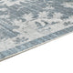 Avans Traditional Washable Large Area Rug | Gray-Ivory Motifs | Blue Polyester 8x10