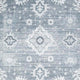 Avans Traditional Washable Large Area Rug | Gray-Ivory Motifs | Blue Polyester 8x10