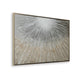 Waldy Wall Art with Abstract Sunbeam Design | Champagne Framed Canvas 36x60