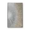 Waldy Wall Art with Abstract Sunbeam Design | Champagne Framed Canvas 36x60