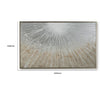 Waldy Wall Art with Abstract Sunbeam Design | Champagne Framed Canvas 36x60