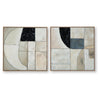 Bexy Abstract Wall Art | Set of 2 | Geometric Accent | Multicolor Canvas 30x30