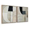Bexy Abstract Wall Art | Set of 2 | Geometric Accent | Multicolor Canvas 30x30