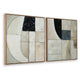Bexy Abstract Wall Art | Set of 2 | Geometric Accent | Multicolor Canvas 30x30