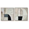 Bexy Abstract Wall Art | Set of 2 | Geometric Accent | Multicolor Canvas 30x30