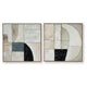 Bexy Abstract Wall Art | Set of 2 | Geometric Accent | Multicolor Canvas 30x30