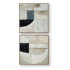 Bexy Abstract Wall Art | Set of 2 | Geometric Accent | Multicolor Canvas 30x30