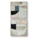 Bexy Abstract Wall Art | Set of 2 | Geometric Accent | Multicolor Canvas 30x30