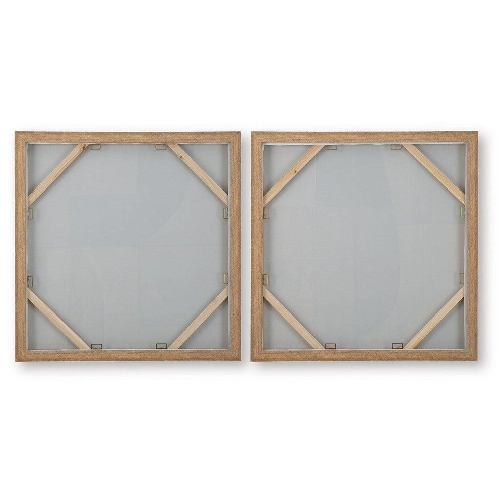 Bexy Abstract Wall Art | Set of 2 | Geometric Accent | Multicolor Canvas 30x30