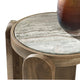 Rhya Accent Table with Round Marble Top | Arched Legs | Brown Mango Wood 22"