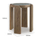 Rhya Accent Table with Round Marble Top | Arched Legs | Brown Mango Wood 22"