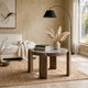 Rhya Accent Table with Round Marble Top | Arched Legs | Brown Mango Wood 22"