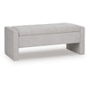Aksa Modern Bench with Hidden Storage | Gray Channel-Tufted Polyester 50"