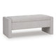 Aksa Modern Bench with Hidden Storage | Gray Channel-Tufted Polyester 50"