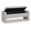 Aksa Modern Bench with Hidden Storage | Gray Channel-Tufted Polyester 50"