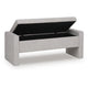 Aksa Modern Bench with Hidden Storage | Gray Channel-Tufted Polyester 50"