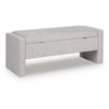 Aksa Modern Bench with Hidden Storage | Gray Channel-Tufted Polyester 50"
