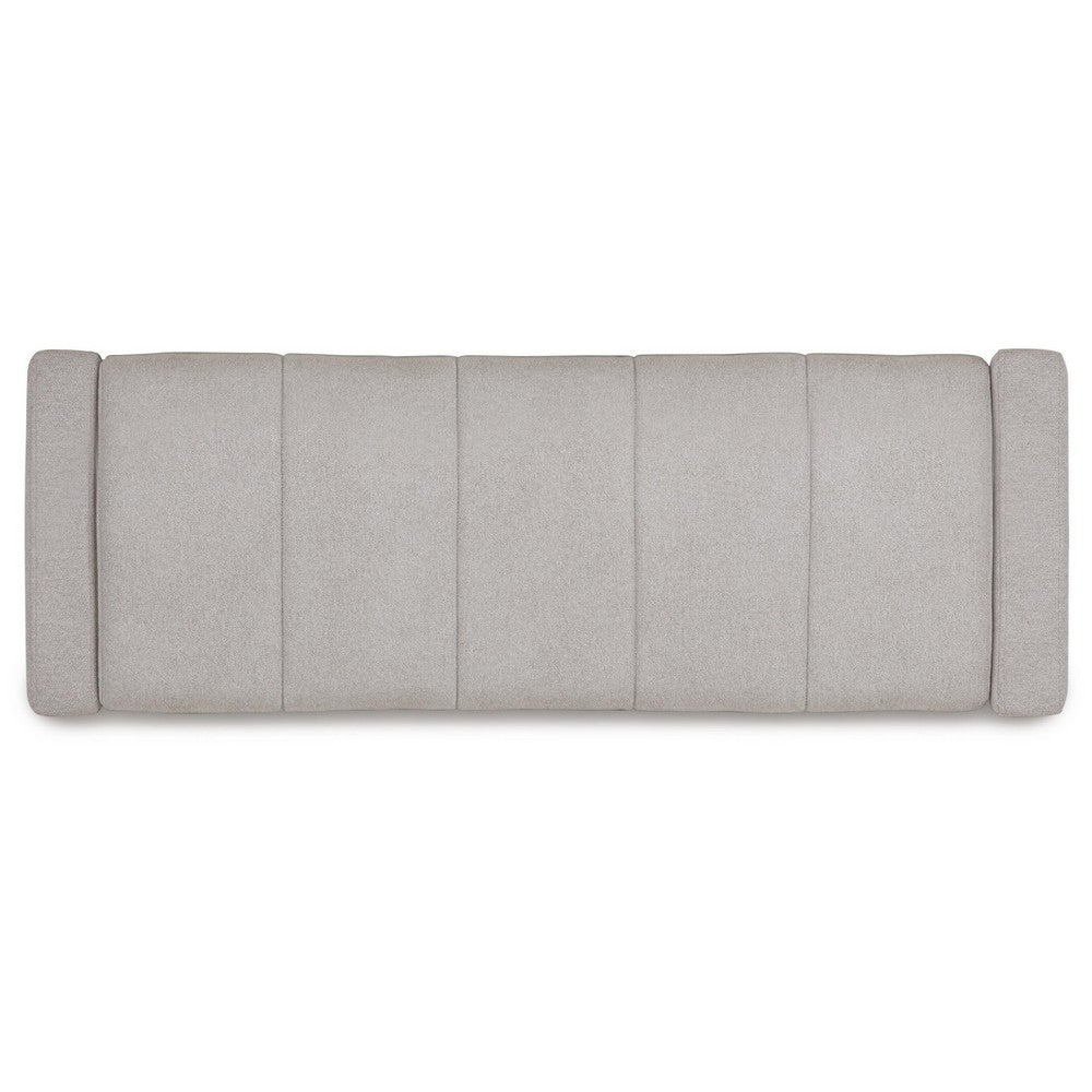 Aksa Modern Bench with Hidden Storage | Gray Channel-Tufted Polyester 50"