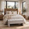 Aksa Modern Bench with Hidden Storage | Gray Channel-Tufted Polyester 50"