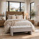 Aksa Modern Bench with Hidden Storage | Gray Channel-Tufted Polyester 50"