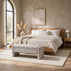 Aksa Modern Bench with Hidden Storage | Gray Channel-Tufted Polyester 50"