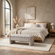 Aksa Modern Bench with Hidden Storage | Gray Channel-Tufted Polyester 50"