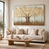 Davy Autumn-Tree Wall Art with Gold Foil Accent | Brown | Canvas 36x60