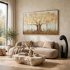 Davy Autumn-Tree Wall Art with Gold Foil Accent | Brown | Canvas 36x60