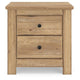 Maki Nightstand with 2 Drawers | Built-In USB Charging | Brown Wood 25"