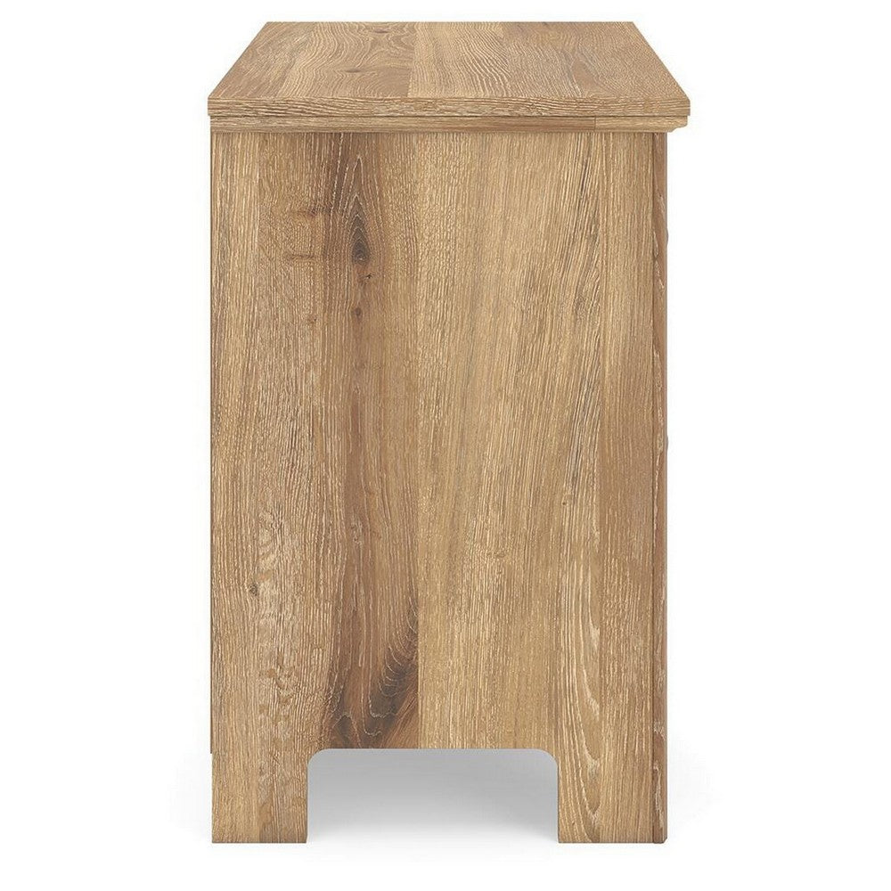 Maki Nightstand with 2 Drawers | Built-In USB Charging | Brown Wood 25"