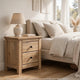 Maki Nightstand with 2 Drawers | Built-In USB Charging | Brown Wood 25"