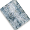 Arian Abstract Medium Area Rug | Faux Fur | Built-In Memory Foam | Blue 5x7